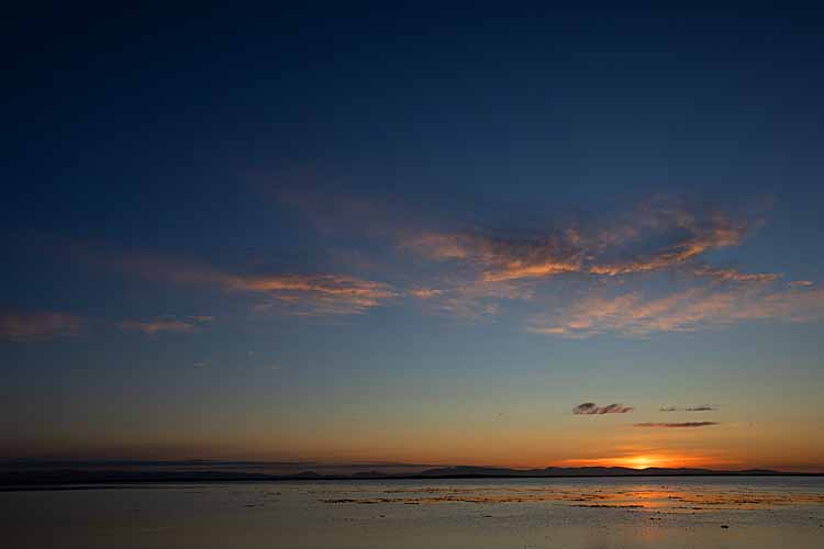 Sunset on Falkland Islands.