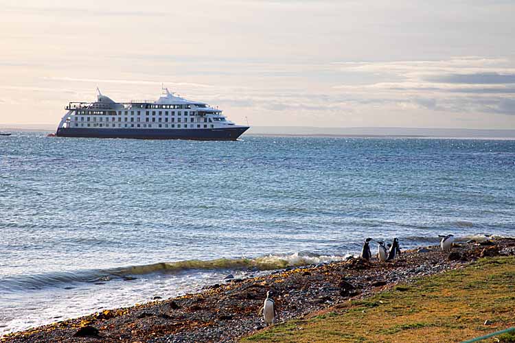 Cruise ship off South Georgia Island.