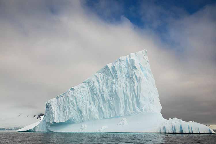 Iceberg in Antarctic bay.