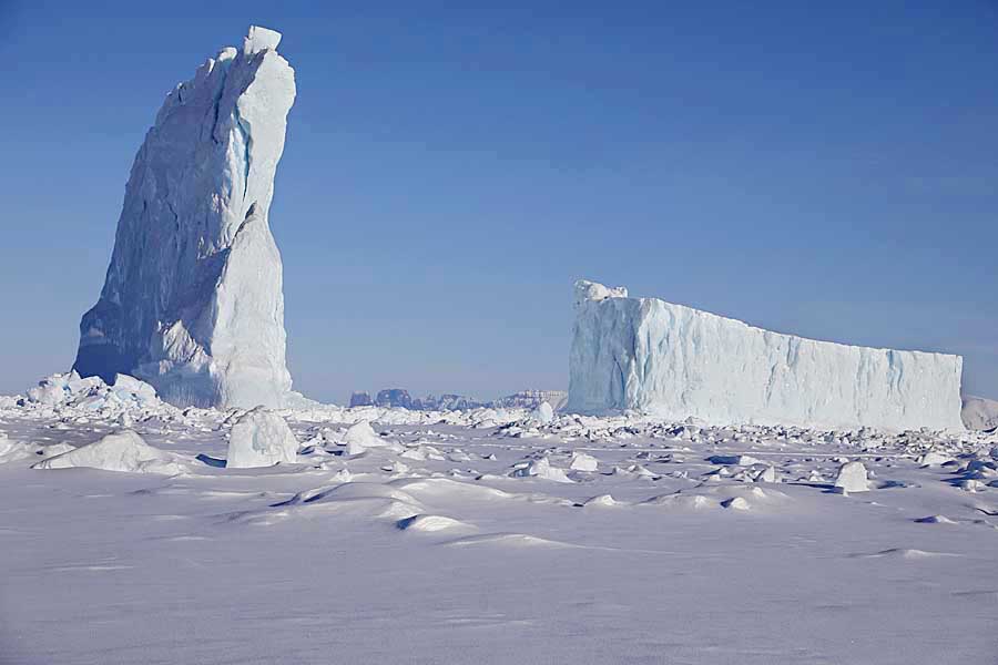 Sea ice formations near Baffin Island.