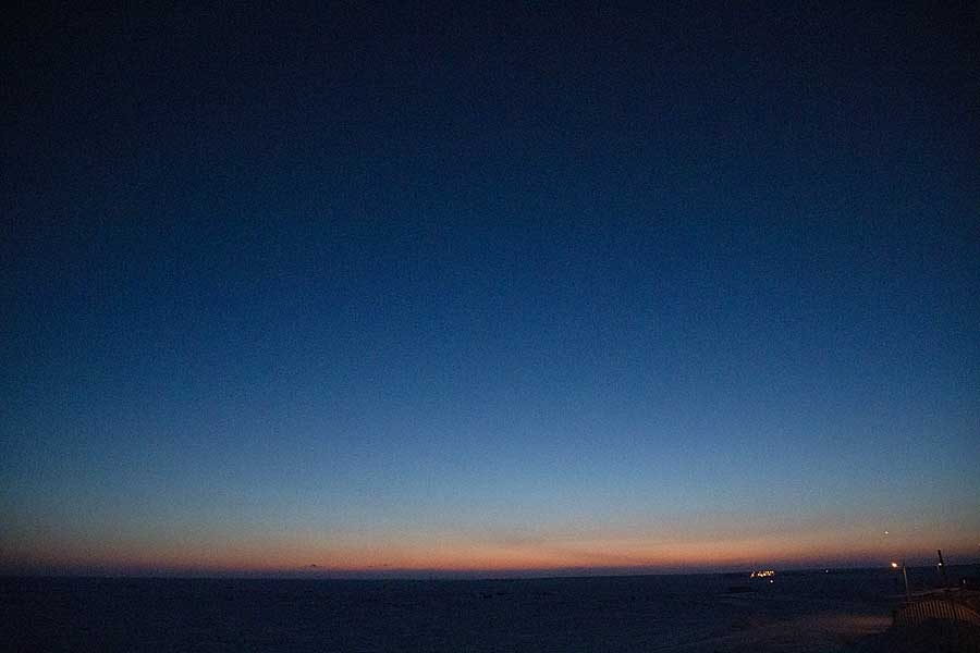 First light and sunrise of new year above arctic circle after 3 months of polar night.