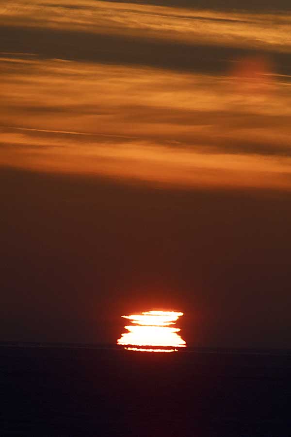 First light and sunrise of new year above arctic circle after 3 months of polar night.