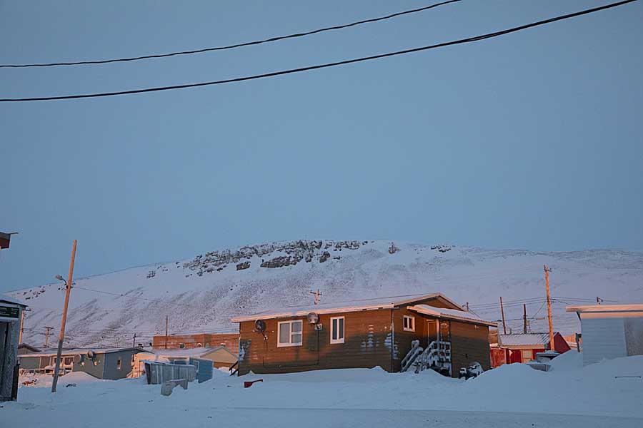 First light and sunrise of new year above arctic circle after 3 months of polar night.